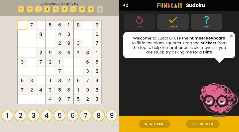 Play Sudoku Unblocked Game Online Free