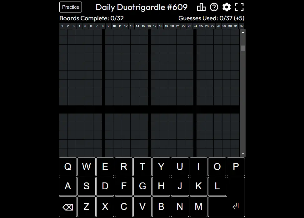 Play Duotrigordle Game Online Free