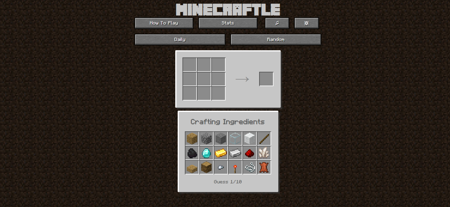 Play Minecraftle Game Online - Free & Unblocked Fun